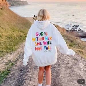 God is within her hoodie